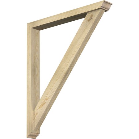 Ekena Millwork Traditional Traditional Rough Sawn Bracket w/ Offset Brace, Douglas Fir, 4"W x 32"D x 38"H BKT0402X32X38TRA01RDF